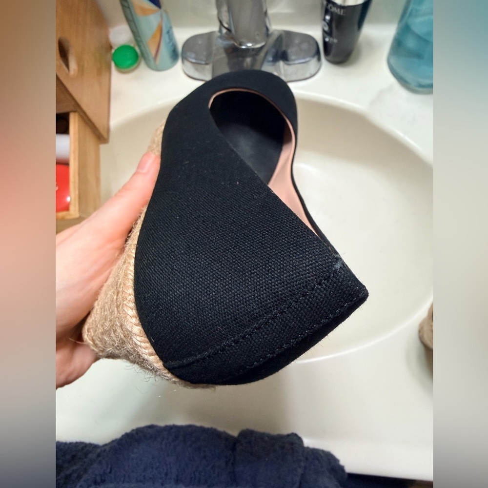 Black Wedge Espadrille Shoes J Crew sz 7 - Picture 13 of 17
